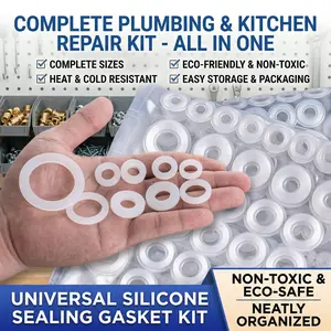 Universal Silicone Gasket Kit - 80+ Pcs Sealing Washer Assortment for Kitchen, Bathroom, Plumbing & Gas - Heat Resistant & Non-Toxic O-Rings for Faucets,
