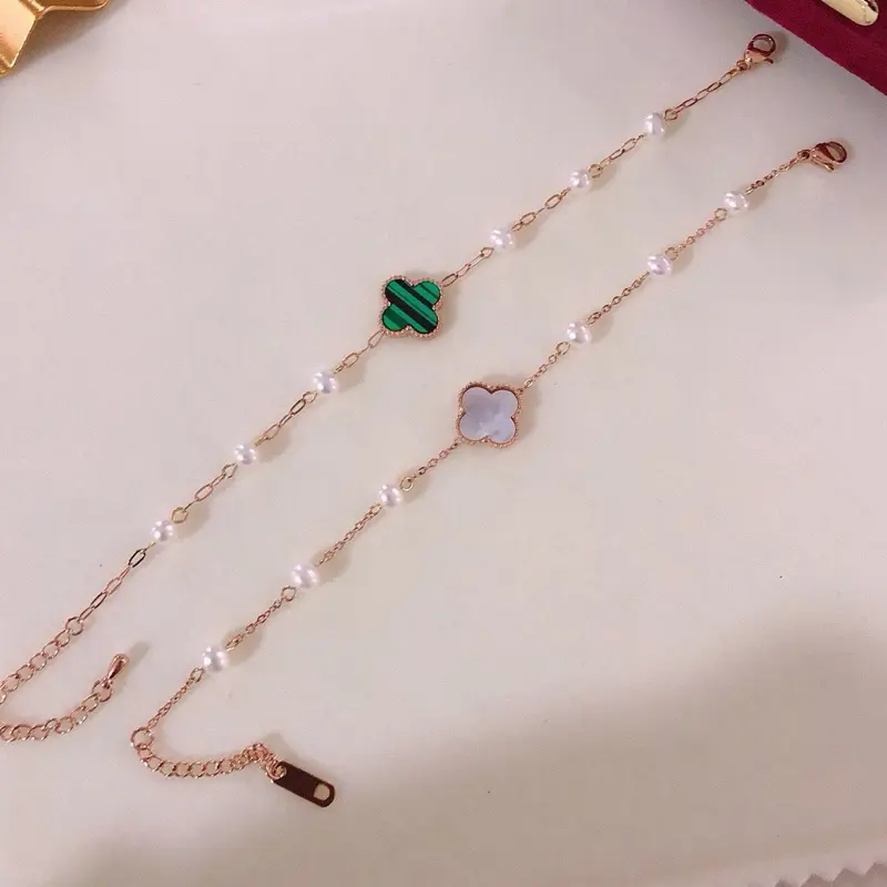 SR Pearl Co. Freshwaterter Pearl Clover Bracelet 14K  Gold Filled. Women daily wear women gift