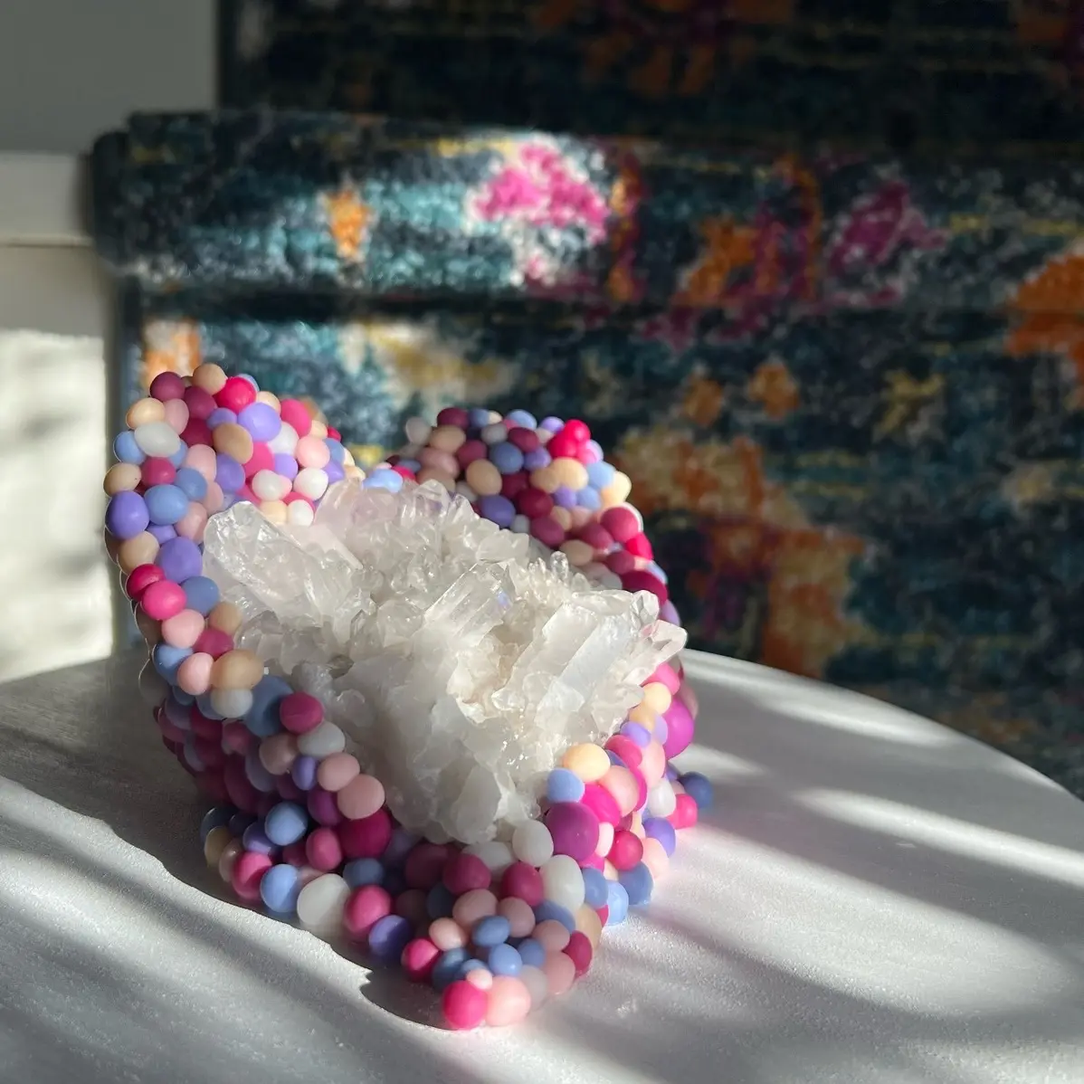 Unearth the Power of Love: Quantum Quartz Crystal Cluster Valentine's Day Sculpture for Divine Connection! Ethically Sourced & Crafted!