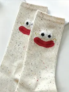 Women's Fall Winter Fun Cute Cartoon Instagram Style Versatile Mid-Calf Socks, Pack of 5, Perfect for Casual Wear & Daily Use