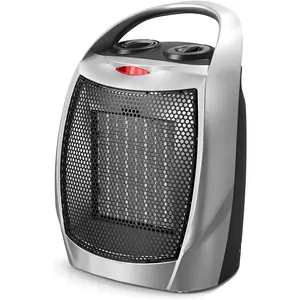 1500W Portable Ceramic Space Heater - 3 Modes, Thermostat, Safety Protection, <45dB Quiet Heater (Silver)
