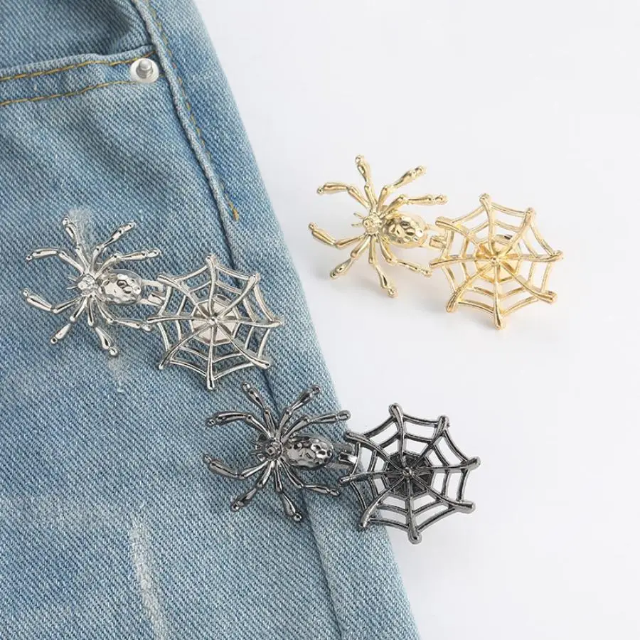 Spider Web Design Jeans Buckle, 1 Count Creative Removable Waist Buckle, Sewing Accessories for DIY Jeans, Pants, Skirts, Halloween