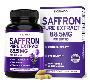 Saffron Extract Capsules - 88.5mg Per Serving, Vegan, Gluten-Free, Non-GMO, Third-Party Tested, Made in USA (90 Count)