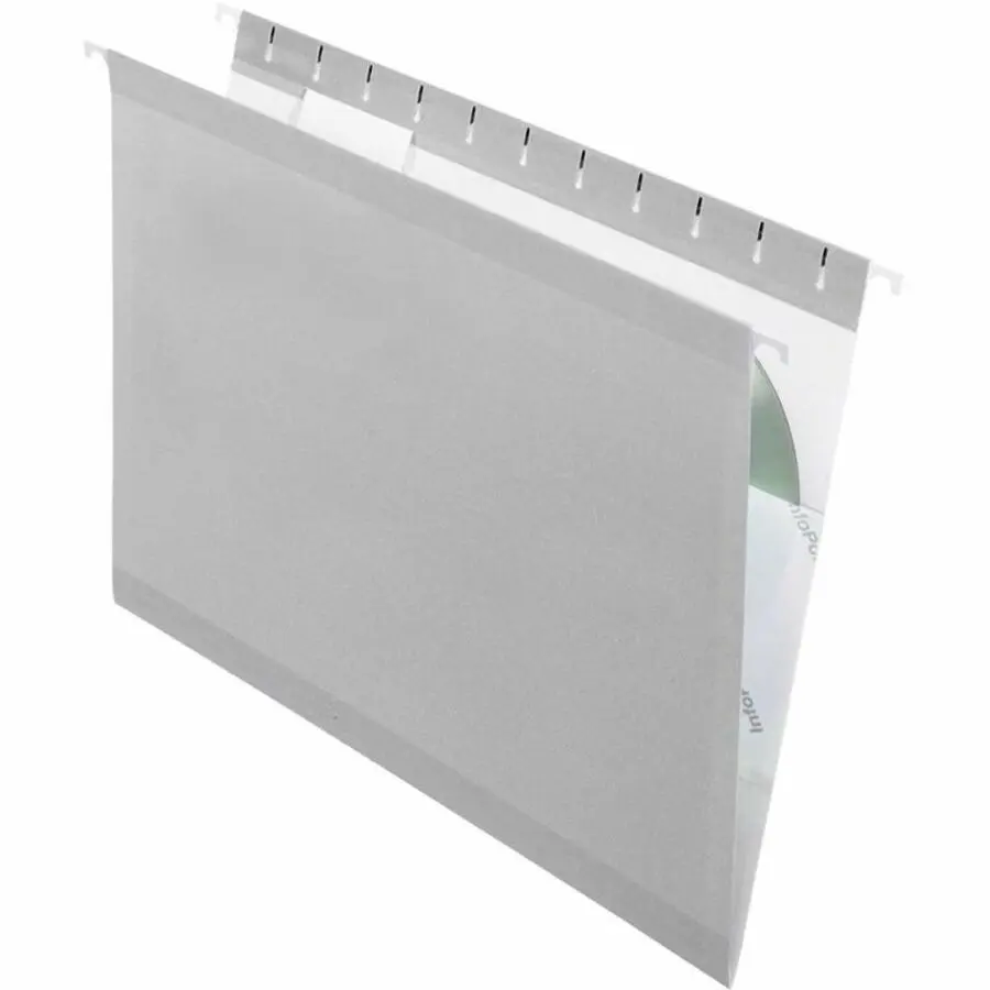 TOPS Products Pendaflex 1/5 Tab Cut Letter Recycled Hanging Folder, Gray, 8 1/2" Width x 11" Length, 25 / Box, PFX415215GRA