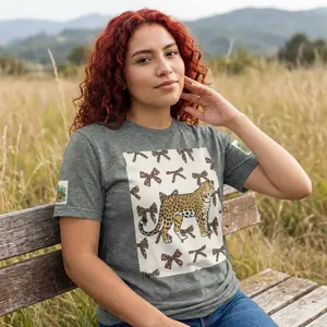 Leopard & Botanical Illustration tee