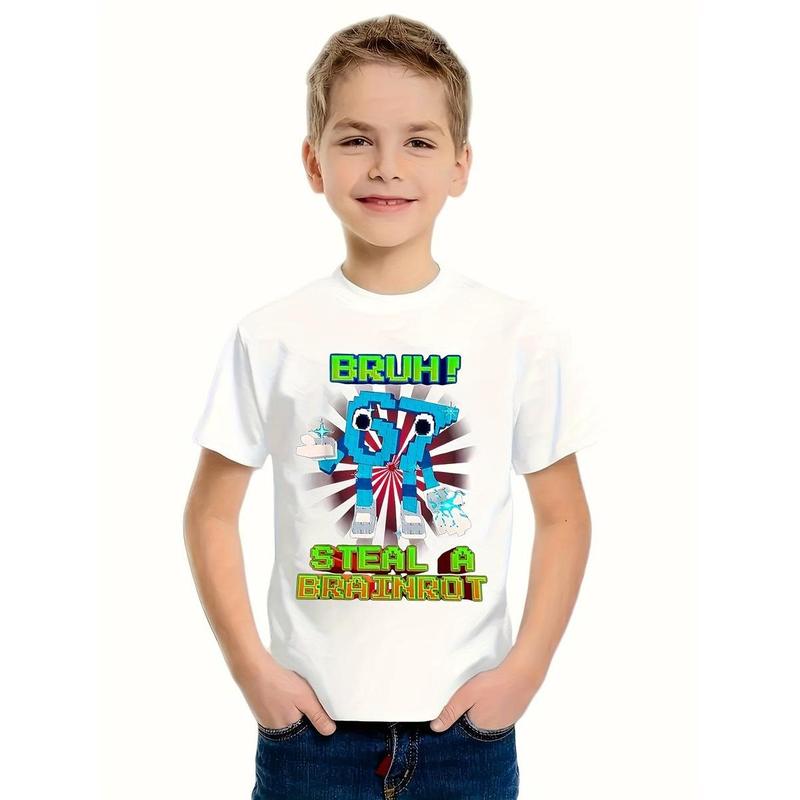 🎁   [Birthday gift] Bruh 67 Viral Challenge T-Shirt for & - Funny 6/7 Meme Graphic Tee with Soft Knit Fabric, Machine Washable Summer Casual Crew Neck Shirt for & (Bruh Text & 6/7 Design) - Internet Meme Outfit, Brainrot Challenge Top)