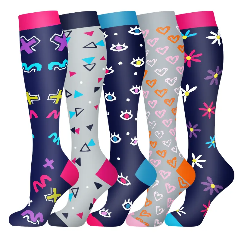 MhzyCaus  6 Pairs Colorful Calf Socks for Women and Men, Breathable Athletic Crew Socks, Soft Stretch Compression Style Socks for Running, Workout, Gym, Travel, Sports and Everyday Wear