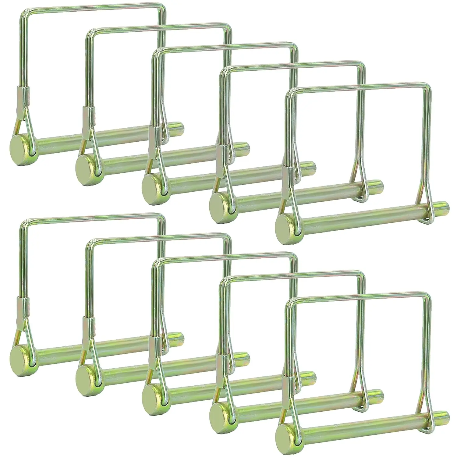 Pack of 10  Trailer Pins  2-3/4" x 1/4" (L x W)  Featuring PTO Pins, Lock Pins, Trailer Hitch Pins, and Shaft Locking Coupler Pins for Farm , Towing, Lawn Equipment and Hitches.