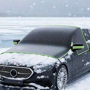 Portable car snow shield, easy to install and store, car-mounted snow cover, Windshield Cover, magnetically attached for protection against strong winds, fully covers the vehicle, protects against snow and freezing, suitable for all seasons