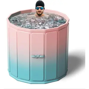 Foldable Ice Bath Tub, Large Size 77 Gal, Fast Muscle Recovery, Home Outdoors Gyms, Quick Opening Installation, No Leakage (Ice/Hot)