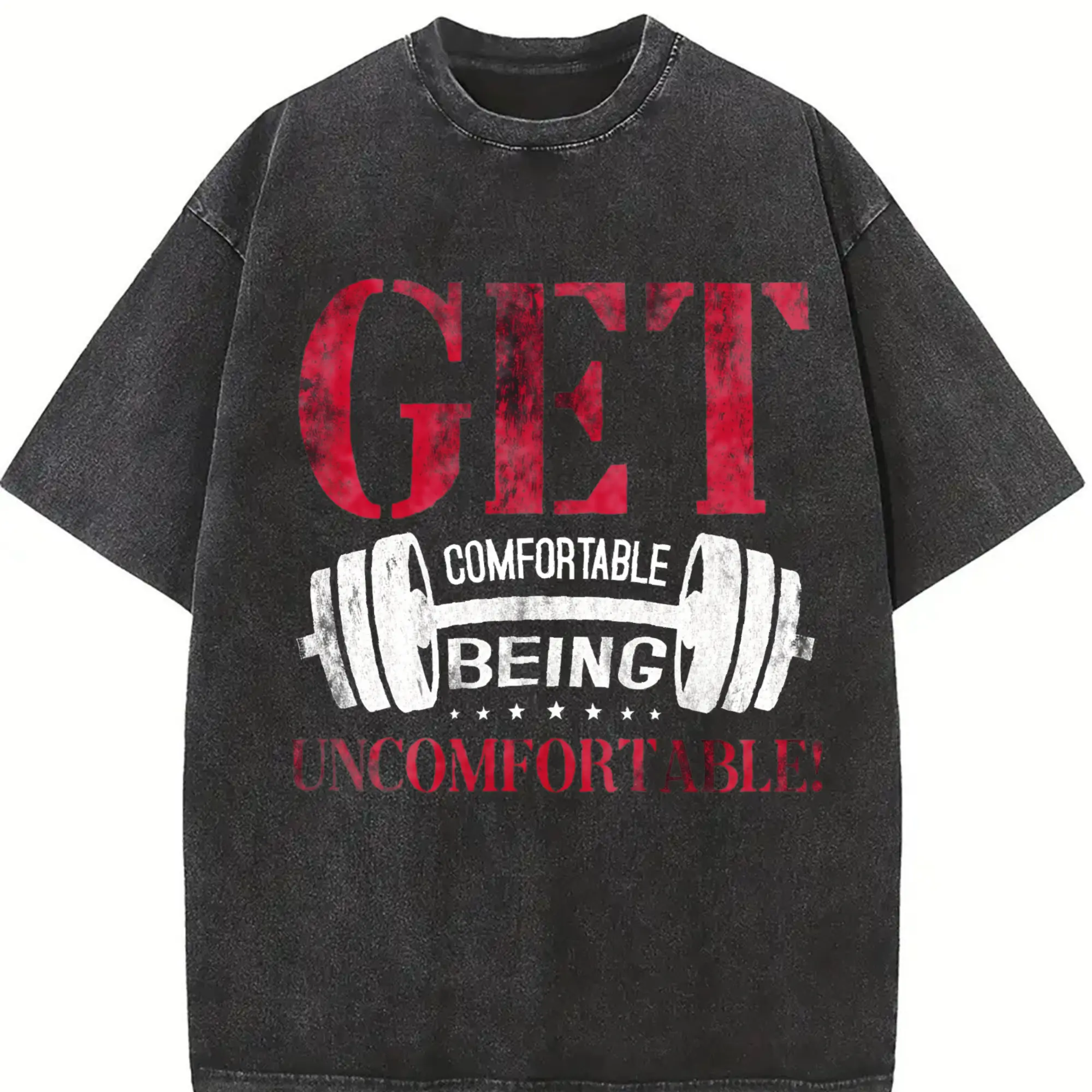 Heavyweight Weightlifting Graphic Print Washed T Shirt 230gsm, Summer Round Neck Gym & Outdoor Sports Apparel, All-Season Fitness Shirt, Workout, Sporty Design, Summer Outfits, Performance Wear, Casual Athletes, Gym Shirts, Workout Clothing
