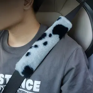 Cute Cow Car Seat Belt Shoulder Protector Cover, Cartoon Design Safety Harness Pad, Interior Decoration Accessory for Kids & Adults, Cute Car Accessories
