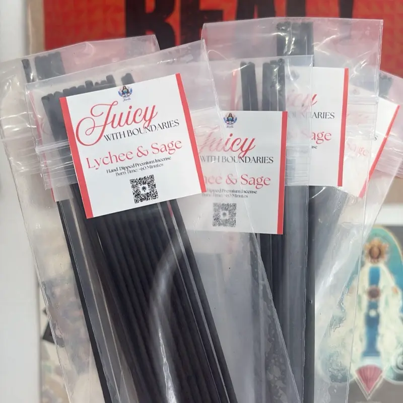 Lychee Sage Incense Sticks – 5 pieces | Hand-Dipped Aromatherapy Incense | Sweet Lychee + Herbal Sage Fragrance | Long-Lasting Home Fragrance