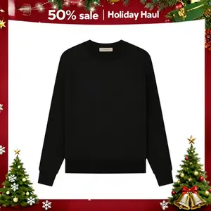Men's Good Hrnd Crew Neck Light Oatmeal  Sweatshirt Loose Fit Trendy Streetwear Casual Top for Everyday Wear