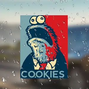 Monster Cookie Stickers for Cars Laptops Refrigerators Suitcases Plastic Surfaces, Fun and Decorative Decals for Various Items