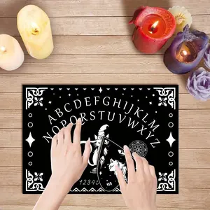 Cat Shaped Ouija Board and Pendulum Set, Includes Letters Numbers Yes No Answers Tarot Reading, 4.41-11.81 Inches, 2 Pieces, Spirit Gathering Home Use