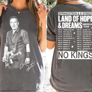 Springsteen & E Street Band Land of Hope and Dreams Tour 2026 Shirt, Unisex Vintage Rock Tour Dates Graphic Merch Tee, 2 Sided Shirt 4O8 8OG