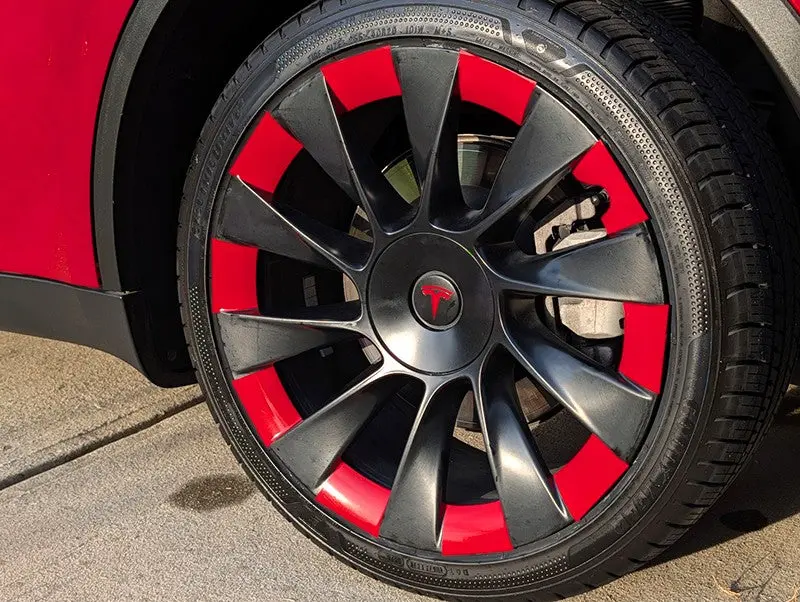Premium Tesla Model Y Sticker Decals, 20" Induction Wheel Rim Custom Vinyl Overlays