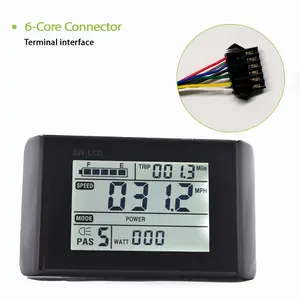 Durable Waterproof Electric Bicycle Speedometer Sw900 Sm6pin, Shockproof Wired Display, Uart 2 Protocol, E-Bike Controller Connection