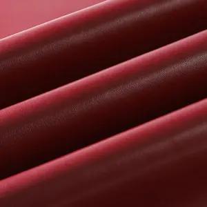 PU Leather Book Cloth, Polyurethane Coated and Non-Woven Base, Leather-Like Look, Soft, 17x29”, for Book Binding, Goat Grain, Dark Red