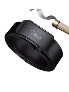 Men's Calvin Series Premium Leather Automatic Buckle Belt, Business and Formal Occasion Suit Waistband, High-Quality Cowhide Strap