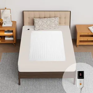 Heated Mattress Pad Mini Twin Size-Single Controller Electric Mattress Pad with Deep Pocket, 6 Heat Settings & 2-10 Auto Shut Off Electric Bed Warmer, Machine Washable(White-Basic)