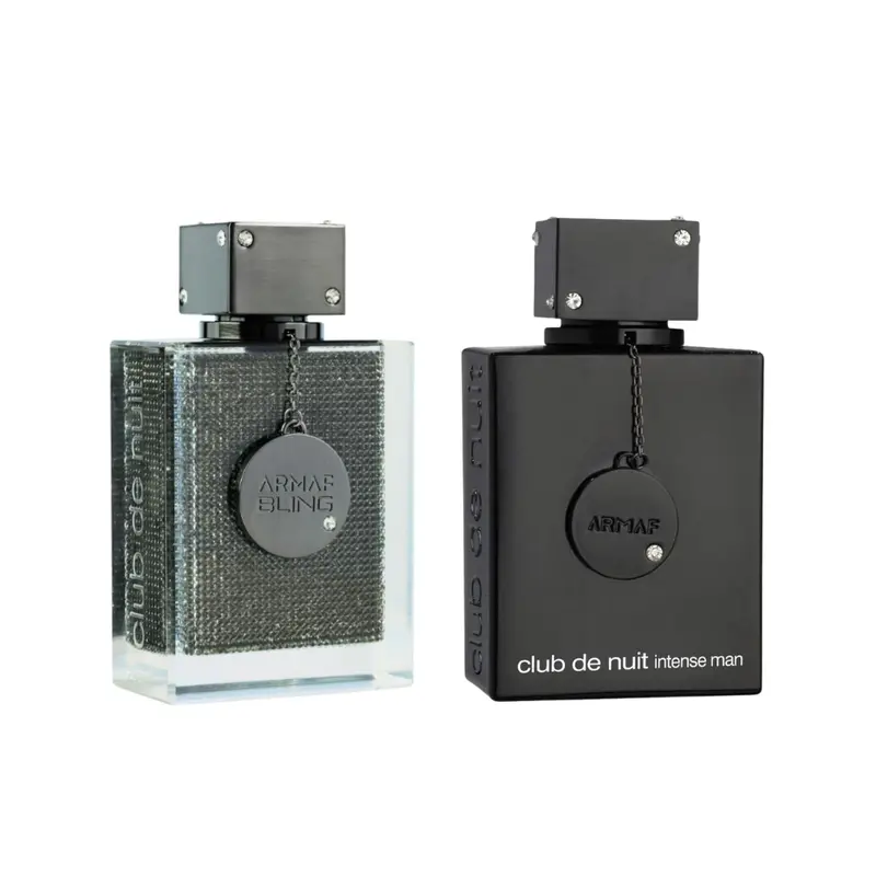 Armaf Club De Nuit Men’s Fragrance Bundle - Wood-Infused Long-Lasting Luxury Scents, Intense EDT 3.6 oz + Bling EDP 2.5 oz