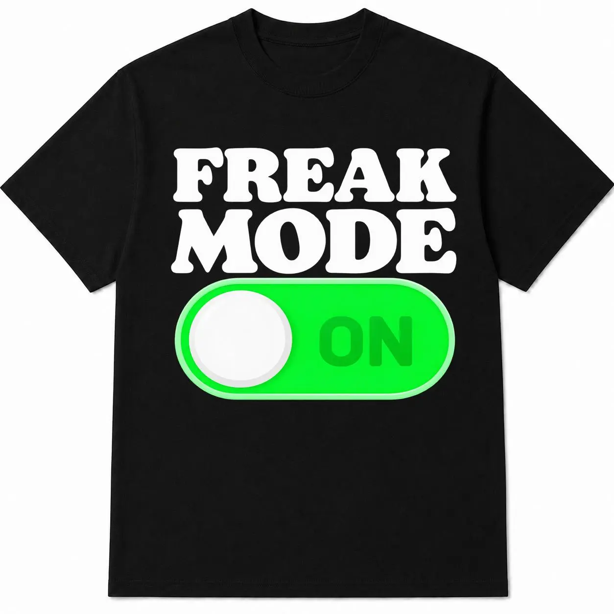 100% Cotton Freak Mode On Funny Graphic T-Shirt, Bold Switch Design Unisex Tee, Novelty Statement Short Sleeve Shirt for Casual Streetwear & Weekend Wear sohochic sohochic