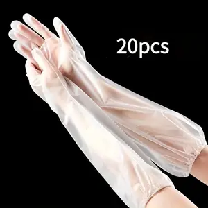 20-Pack Long Kitchen Cleaning Gloves, Extra-Long Non-Slip Housework Gloves, Multi-Purpose, Alcohol-Free, Made of Plastic, for Washing Dishes, Cleaning, Sweeping, And Washing