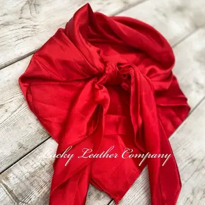 Red Wild Rag, Cowboy Scarf, 35”x 35” Western Wild Rag