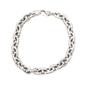 Pre-owned Chrome Hearts Sterling Silver 925 (Ag925) Small Leather Goods Large Paper Chain Silver Bracelet