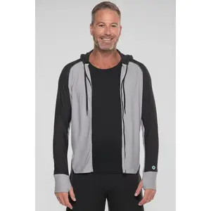 Men's Ocala Swim Hoodie | Black Colorblock