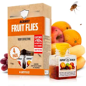 CHANT CHARM Fruit Fly Traps For Indoors, Highly Effective Fruit Fly Catcher For Indoor Use For Home & Kitchen, Up To 3 Weeks Of Performance Per Bottle, Kid & Pet Friendly