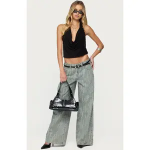 Edikted Women's Blaze Distressed Low Rise Jeans