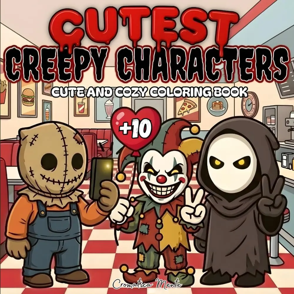 Cutest Creepy Characters Adult Coloring Book: A Spooky Cozy Kawaii Collection of Whimsical Monsters for Relaxation, Fun and Stress Relief