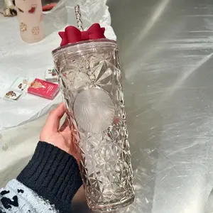 Starbucks Overseas With Bow Tumbler 24oz Venti Cold Cup Couple's Gifts