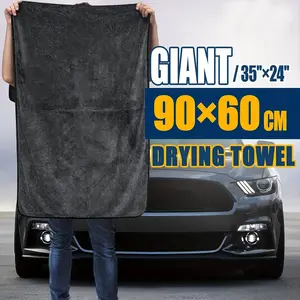 1 oversized 24 "x35" ultra-thick microfiber car wash towel - super absorbent, lint free, strip-free drying cloth for car beauty, gentle treatment of paint, multi-purpose cleaning towel Heavy Duty Misc