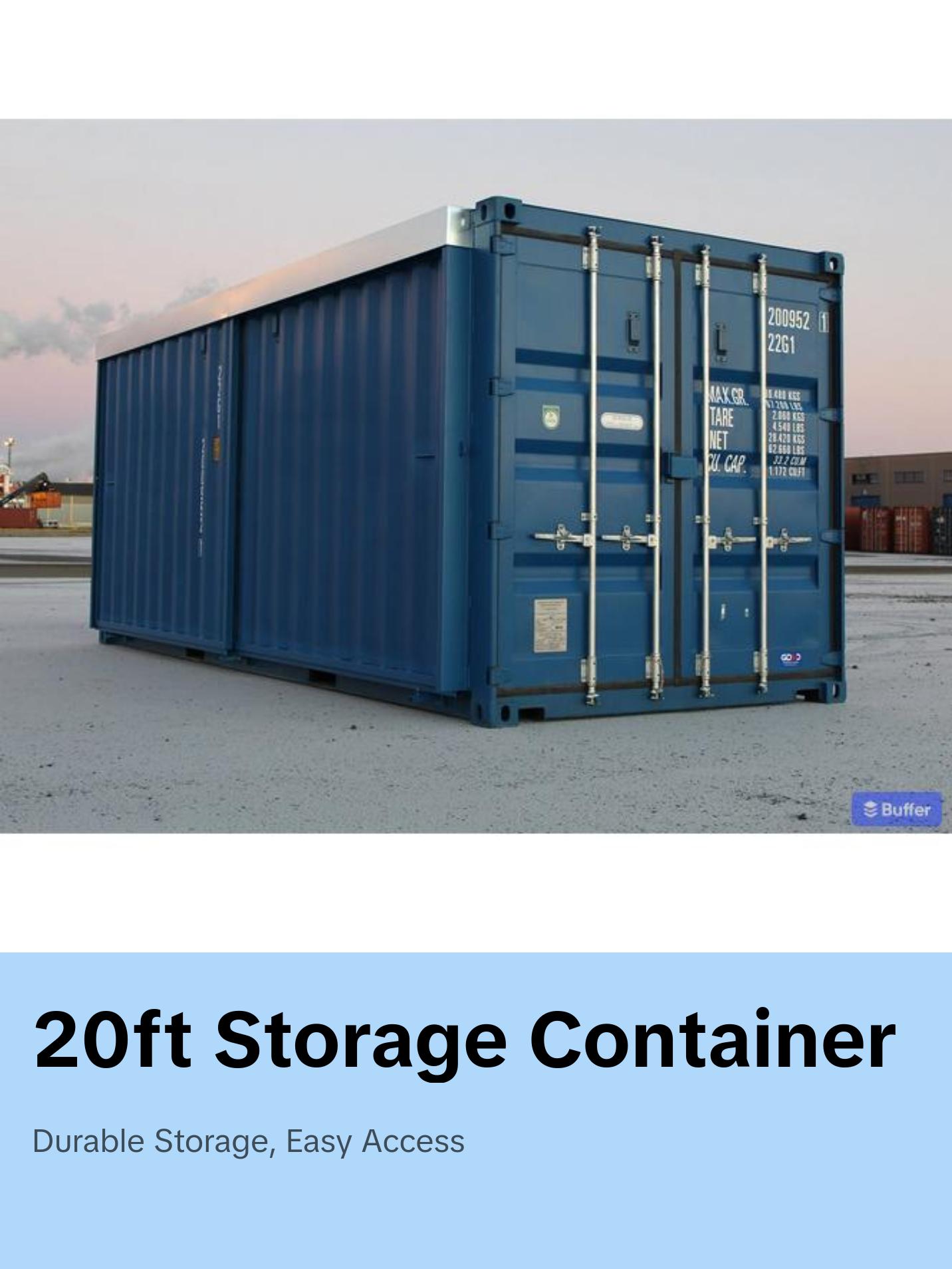 20′ Storage Container With Sliding Door – Durable and Secure Easy Access Storage