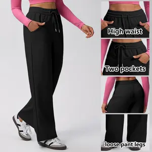 TCVC Women Sweatpants, Winter Leggings for Women & Women Basic Sweatpant: Target Sweatpants-Inspired Wide Sweatpants, Barrel Leg Cotton Trousers with Drawstring Elastic Waist, Pockets - Casual Palazzo Style