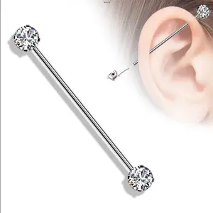 Industrial Bar with Rhinestone End - High Quality