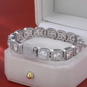 Luxury Full Moissanite Bracelets S925 Silver Hand Chain for Women Men Wedding Fine Jewelry Gifts