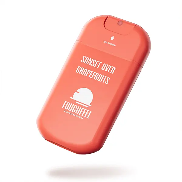 TOUCHFEEL Power Mist Hand Sanitizer Spray, Scented Hydrating Hand Sanitizers Travel Size Refillable, Pocket Portable 1-Pack (Sunset over Grapefruits) 0.93Fl Oz