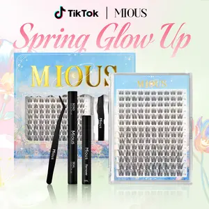 Mious N-001 With DIY Eyelashes Extension Kit Bond and Seal Eyelash Glue and Lash Remover Beginner Friendly Individual Lashes Waterproof and Long lasting Makeup For Girl  lash clusters kit waterproof lash clusters Cosmetic lashes clusters