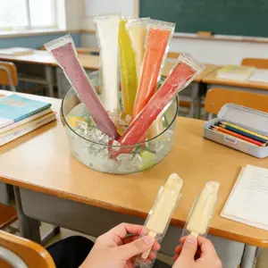 100pcs/200pcs Transparent Self-Sealing Popsicle Bags, Disposable Food Grade Ice Cream Bags