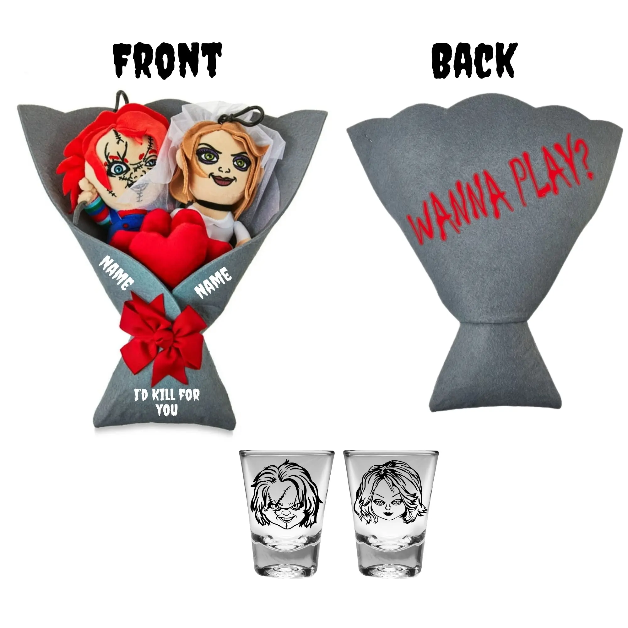 Custom Chucky & Tiffany Horror Bouquet