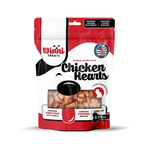 Freeze Dried Chicken Hearts Dog Treats - 100% Natural High Protein Snack Made in USA