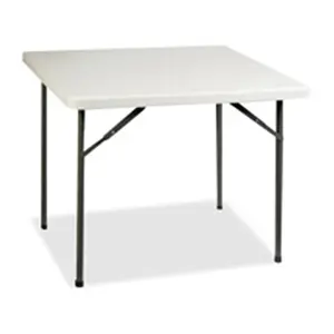 Banquet Lightweight Outdoor Square Table - Powder Coated Platinum Finish, Steel Legs, 36in.x36in.x29in. Dimensions, 250lb Capacity, Ideal for Outdoor Picnics, Lightweight Outdoor Table