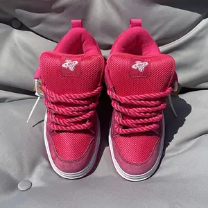 Fuchsia Retro Skate Sneakers | Suede-Mesh Combo | 23 Vibe & Lucky 7 Style | All Sizes 36-48