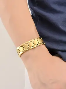 Trendy Hexagonal Bracelet for Men, Magnetic Four-In-One Wide Band Detachable Wristband, Couple Jewelry, Stylish Hand Chain