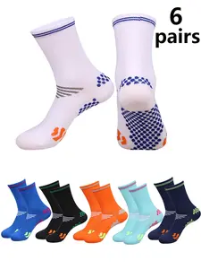 6 Pairs Men's Basketball Socks, Professional Fitness Pressure Socks for Women, Sports Running Socks, Summer Thin Outdoor Long Tube Sport Socks, Athletic Running Socks